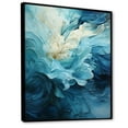 thumbnail image 2 of Designart "Swirling Serenity In Aqua Blue And White III" Abstract Spirals Floater Framed Wall Decor, 2 of 5