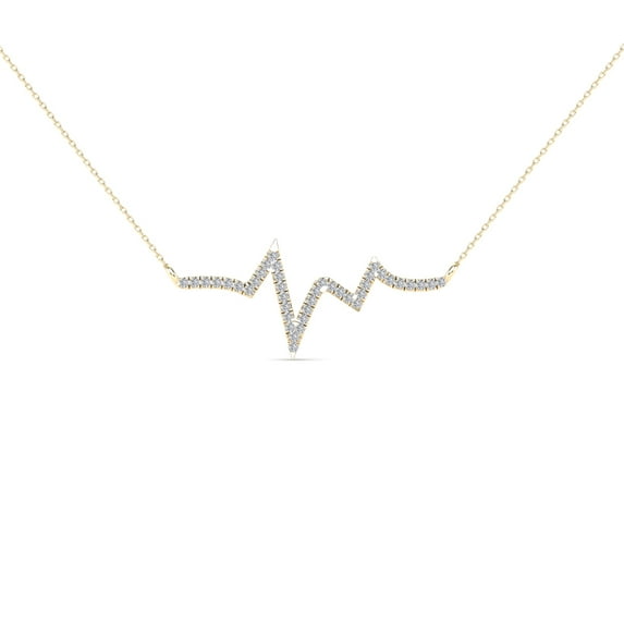 aaXia 14K Yellow Gold 1/8ct. TDW Diamond Heartbeat Necklace
