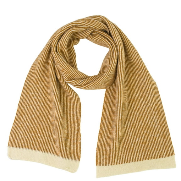 Yoetaun Knitted Scarf For Women Fleece Neck Warmer Striped Scarf Lightweight Casual Scarf Pashmina Shawls And Wraps Orange