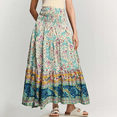 thumbnail image 3 of SOMER Skirts for Women Maxi Skirts Bohemian Flowy High Waist A Line Skirts Summer Pleated, 3 of 7