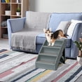 thumbnail image 3 of SuperDeal 24"L 15.5"W Lightweight Folding 4-Step Pet Stairs for Bed Sofa W/Washable Carpet PP Gray, 3 of 10