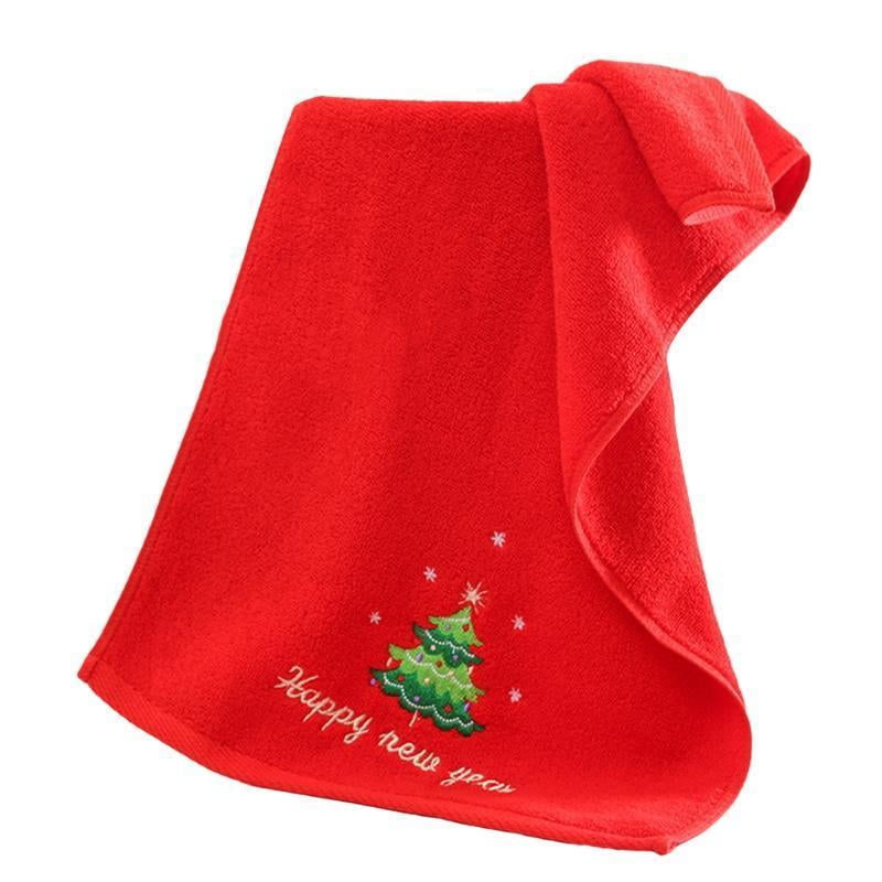 Christmas Hand Towel Washcloth 14 x 30 Inch Pure Cotton Towels Bathroom