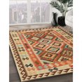 thumbnail image 3 of Ahgly Company Machine Washable Indoor Square Contemporary Mahogany Brown Area Rugs, 5' Square, 3 of 7