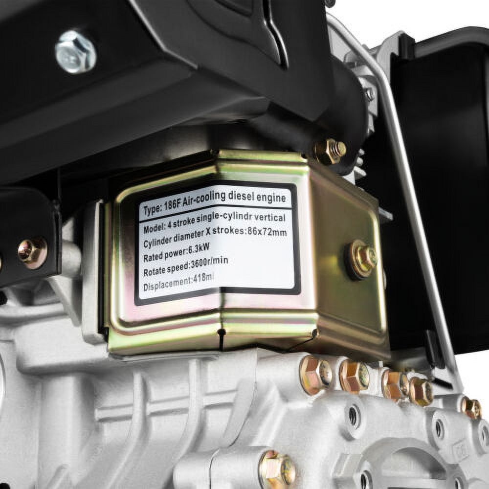 10HP 4 Stroke Diesel Engine Heavy-Duty Single Cylinder 1" Shaft 418CC Air-Cooled
