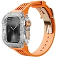 thumbnail image 2 of Transparent Designer Rugged Case with Band for Apple Watch Series 10 (2024) 46mm Bands,Luxury Crystal Clear Military Protective Cover Bumper Tactical for iWatch Series 10 46mm Men Women Strap, 2 of 4