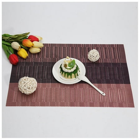 

Homgreen Placemats Durable Placemats for Dining Table Washable Woven Vinyl Kitchen Placemats Set of 6 12 x18