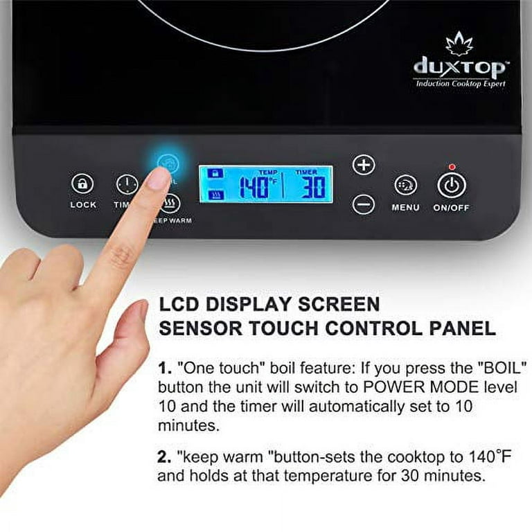 Duxtop Built-in Countertop Burner, Portable Induction Cooktop, Sensor Touch  Induction Burner, 170-Minute Timer, Safety Lock, 1800W BT-200T1/8600BI 