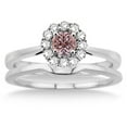 thumbnail image 2 of 1.25 Carat Morganite & Diamond Bridal set Halo on 10k White Gold, 2 of 2