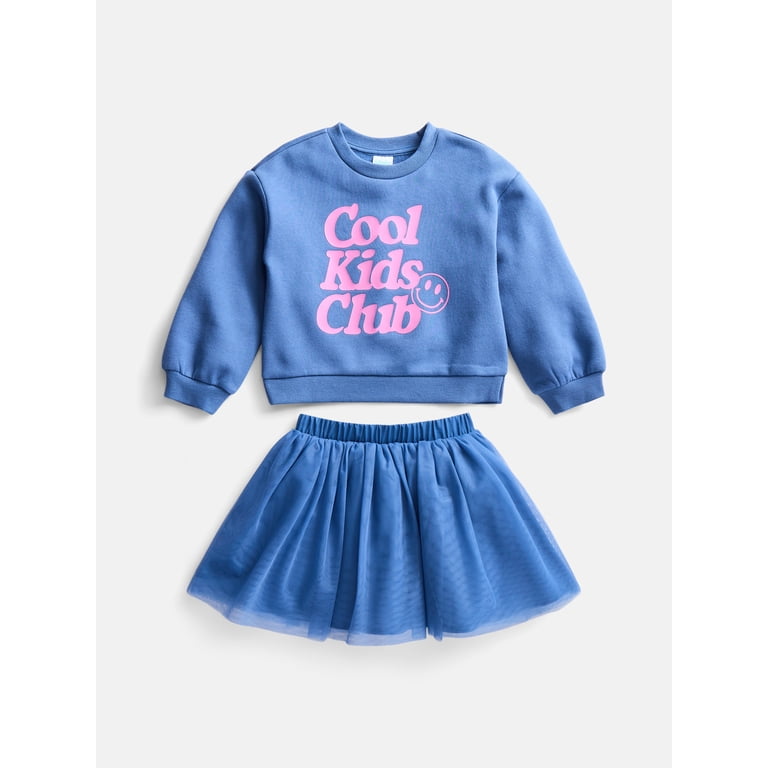 Wonder Nation Girls Graphic Sweatshirt & Tulle Skirt Set photo 1