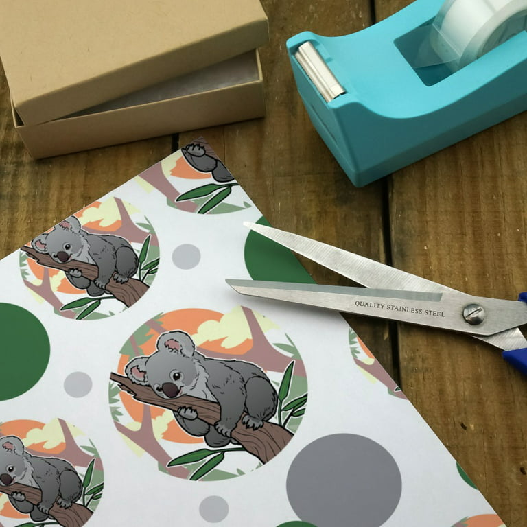 Gift Wrapping Paper - Kool Koala Dark Green - Digital Art