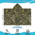 thumbnail image 2 of Olive Green Camo Mottled Pattern Hooded Bath Towel，60"x35" for Ages 3 To 12 Kids, Quick Dry Lightweight Soft Microfiber Hood Beach Towel Cover Up for Kids, 2 of 7