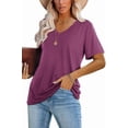 thumbnail image 2 of Remera Lunivop para Mujer Cuello en V Manga Corta Corte Suelto Coral Talle L, 2 of 3