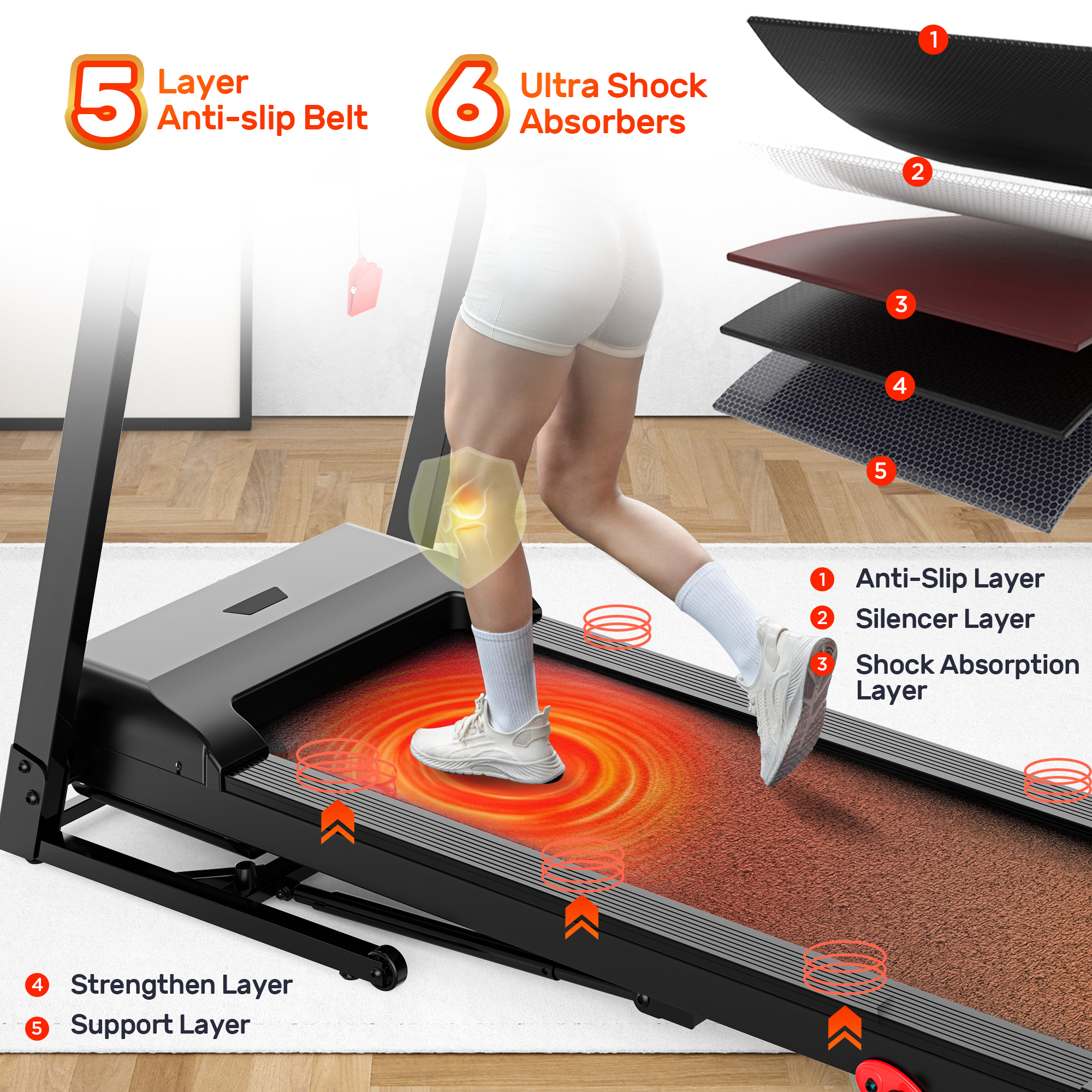 300 lbs Capacity Treadmill for Home, 3.5HP Folding Treadmill w/ 71 Preset Workouts, APP with Free Train Courses, Dual HiFi Speakers, Exercise Equipment for Walking, Jogging, Running