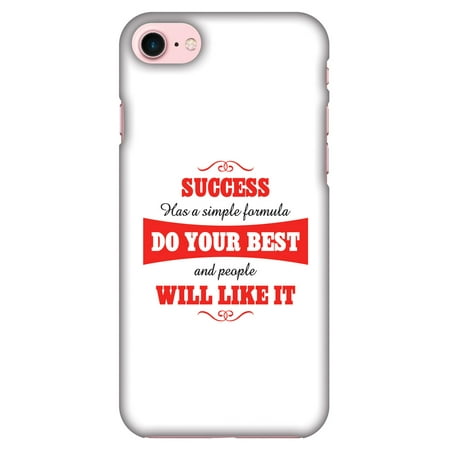 iPhone 8 Case - Success Do Your Best, Hard Plastic Back Cover. Slim Profile Cute Printed Designer Snap on Case with Screen Cleaning