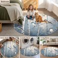 thumbnail image 6 of 7ft Washable Round Rug, Vintage Birds Non-Slip Circle Area Rug for Living Room Dining Room, Spring Oil Painting Style Forest Branch Farmhouse Indoor Floor Mat for Home Decor, 6 of 9