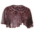 thumbnail image 2 of Aoochasliy Winter Scarfs Christmas Clearance Women's 1920s Shawl Beaded Sequin Deco Evening Cape Bolero Flapper Cover up, 2 of 3