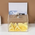 thumbnail image 5 of BLEEUS Acrylic Donation Box With Lock And Sign Holder Ballot Box Home Supplies (Clear Top Keyhole), 5 of 10