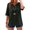631#Black, variant on Embroidered Linen Shirts for Women - V Neck 3/4 Sleeve Length Boho Tops Plus Size 2026 Summer Dressy Casual Blouses Light Green M