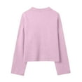 thumbnail image 3 of Kilaqueen Lightweight Women's Sweaters Solid Color Crew Neck Long Sleeve Pullover Tops Casual Comfy Soft Sweaters, 3 of 3