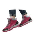 thumbnail image 4 of Krdevn Winter High Top Outdoor Sneakers For Women Hiking Mountaineering Travel Walking Shoes Non Warm Cold Weather Comfortable(Color:Red,Size:7), 4 of 7