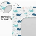 thumbnail image 2 of Plushii Bassinet Sheets for Baby Boys Girls 4 Pack, 33" x 18" Soft Bassinet Fitted Sheet, Bedside Sleeper Bassinet Sheets Fit for Oval Rectangle and Hourglass Bassinet Mattress (Whale), 2 of 5