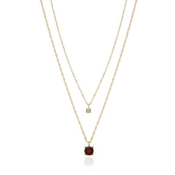 Time and Tru Goldtone Birthstone Necklace Set, January, Red, 2 Pieces