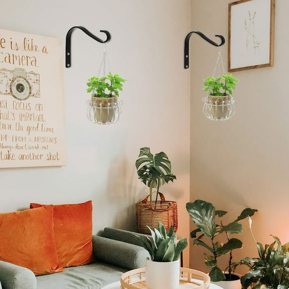 FESTFENDS 2Pcs Metal Planter Hanger for Space Saving in Home and Garden 4.13X2.95X0.59in