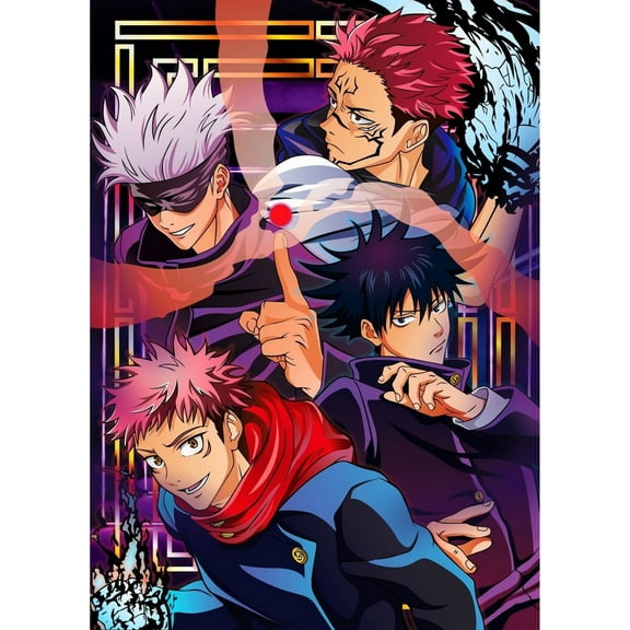 Jujutsu Kaisen Diamond Painting Set (for Adults) 5D DIY Anime Diamond Art Set (for Beginners) Round Full Diamond Diamond Painting Gem Art Crafts (Home Wall Decoration Gift)