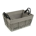 thumbnail image 6 of Sorbus Wire Storage Baskets Set Decorative with Removable Fabric Liner Open Home Décor Farmhouse Metal Storage Bins & Baskets for Organizing Shelves, Living Room, Bathroom, Kitchen, (Rectangle - Gray), 6 of 7