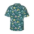 thumbnail image 3 of Fotbe Floral Hawaiian Shirt for Men Unisex Summer Beach Casual Short Sleeve Cotton Linen Button Down Shirts-Large, 3 of 9