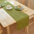 thumbnail image 1 of Nvzi Almohadilla aislante de lino grueso para mesa de comedor, cojín para escritorio de oficina, bandera de mesa decorativa, tela resistente al calor para bandera de té (verde, 180 x 30 cm), 1 of 5
