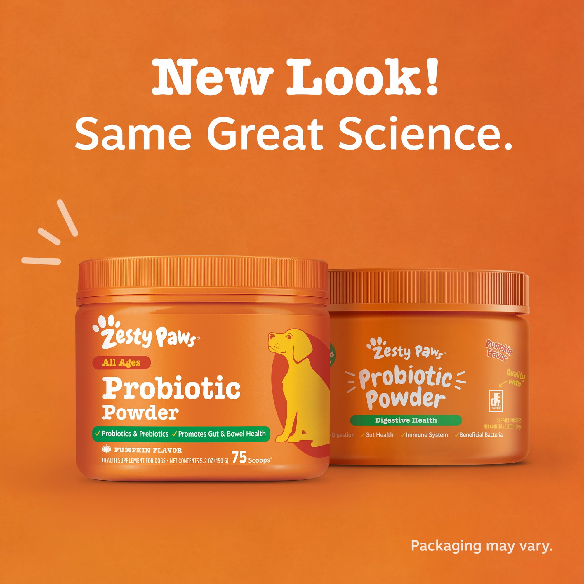 (3 pack) Zesty Paws Probiotic Powder Pumpkin Flavor Dog Supplement, 150g