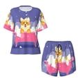 thumbnail image 4 of Naloa Dog Washes in a Pink Bath Women's Short-Sleeved Pajama Set, Loungewear, Summer pajamas, Breathable Cozy - 4X-Large, 4 of 9