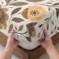 thumbnail image 3 of Twin Sze Fitted Sheet Set - Beige Brown Floral Boho 2 Piece Bedding Sets 16" Deep Pocket Fitted Sheet with 1 Pillowcase, Summer Spring Flowers Botanical Brushed Microfiber Hotel Luxury Bed Sheets, 3 of 9