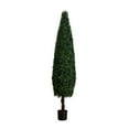 thumbnail image 2 of Nearly Natural Artificial Boxwood Topiary Outdoor Potted Cone Tree - 7' - Green, 2 of 6