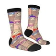 thumbnail image 2 of Goofa Cute Lamas Printed Men's Crew Socks, Soft Durable Breathable Moisture-Wicking with Odor Control Cotton socks, 2 of 9