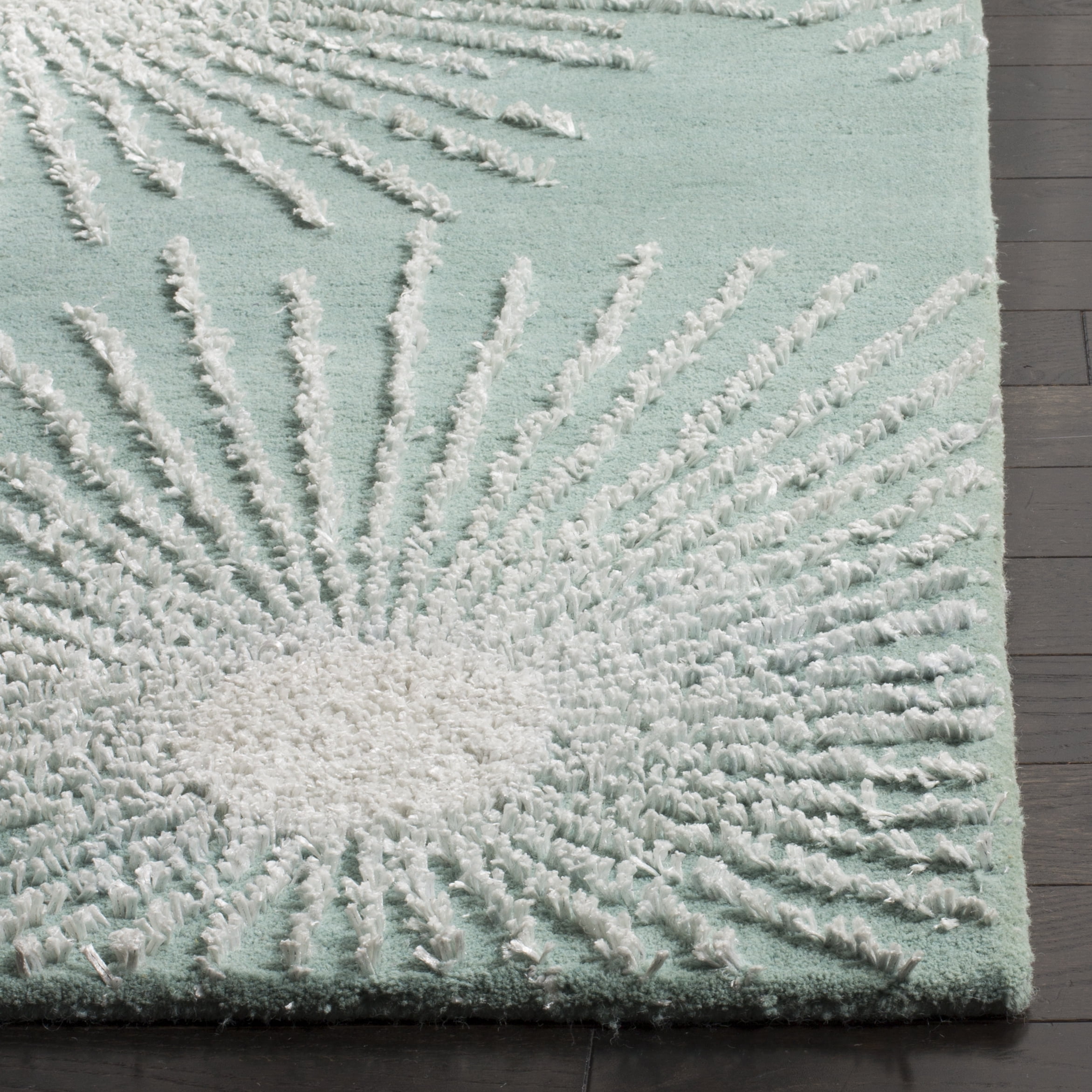 SAFAVIEH Soho Fiesta Geometric Area Rug, Light Teal/Multi, 3'6" x 5'6"