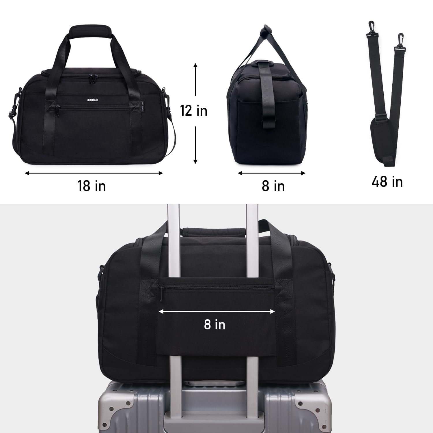 Travel Duffel Bags for Spirit Airlines Personal Item Bag 18x14x8 with Laptop Pocket Shoes Bag Underseat Carry on Business Handbag with Wet Pocket, 30L