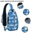 thumbnail image 2 of Crossbody Sling Backpack for Women Men Fish Skeleton Pattern Shoulder Sling Crossbody Casual Chest Bag for Travel Sports Running Hiking, 2 of 6