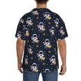 thumbnail image 3 of Xecao Astronaut Surfing Men's Casual Short-sleeved Shirt, a button-up collared shirt with a pocket-X-Large, 3 of 5