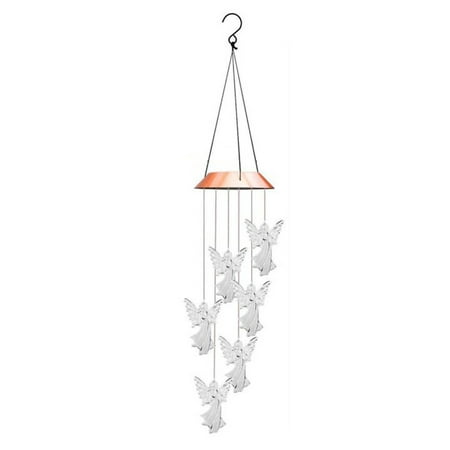 Wovilon Wind Chime  Solar Angel Wind Chime Mobile Wind Chimes Outdoor  Color Changing Led Hanging Lamp Wind Chimes For Outdoor Gardening Lighting Decoration Home  Gifts For Mom
