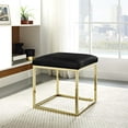 thumbnail image 5 of Modern Deco Contemporary Urban Design Living Room Lounge Club Lobby Accent Chair Ottoman, Velvet Fabric Metal Steel, Gold Black, 5 of 5