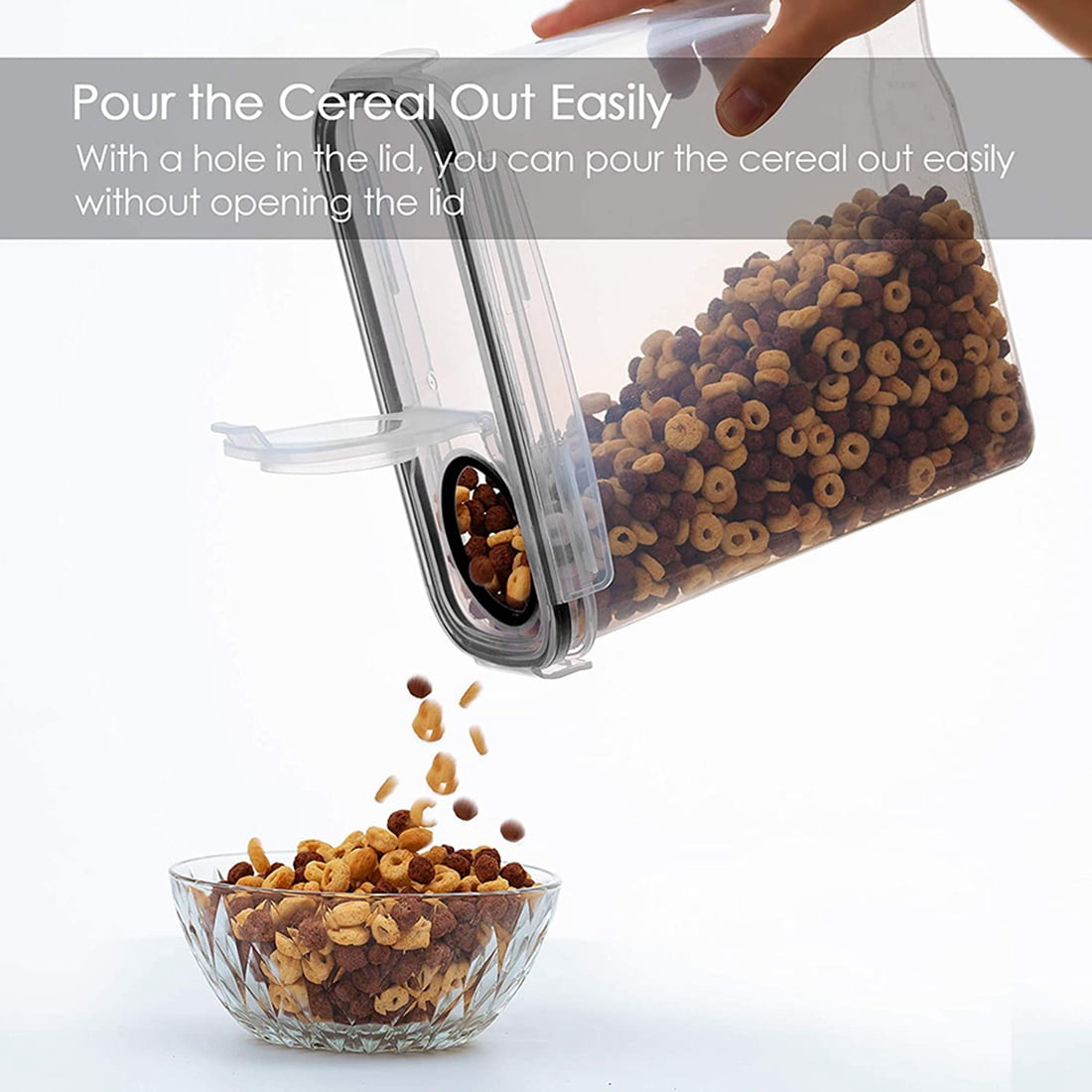 4Pcs Cereal Storage Container Set, PP Airtight Food Storage Containers 4L for Cereal, Snacks and Sugar