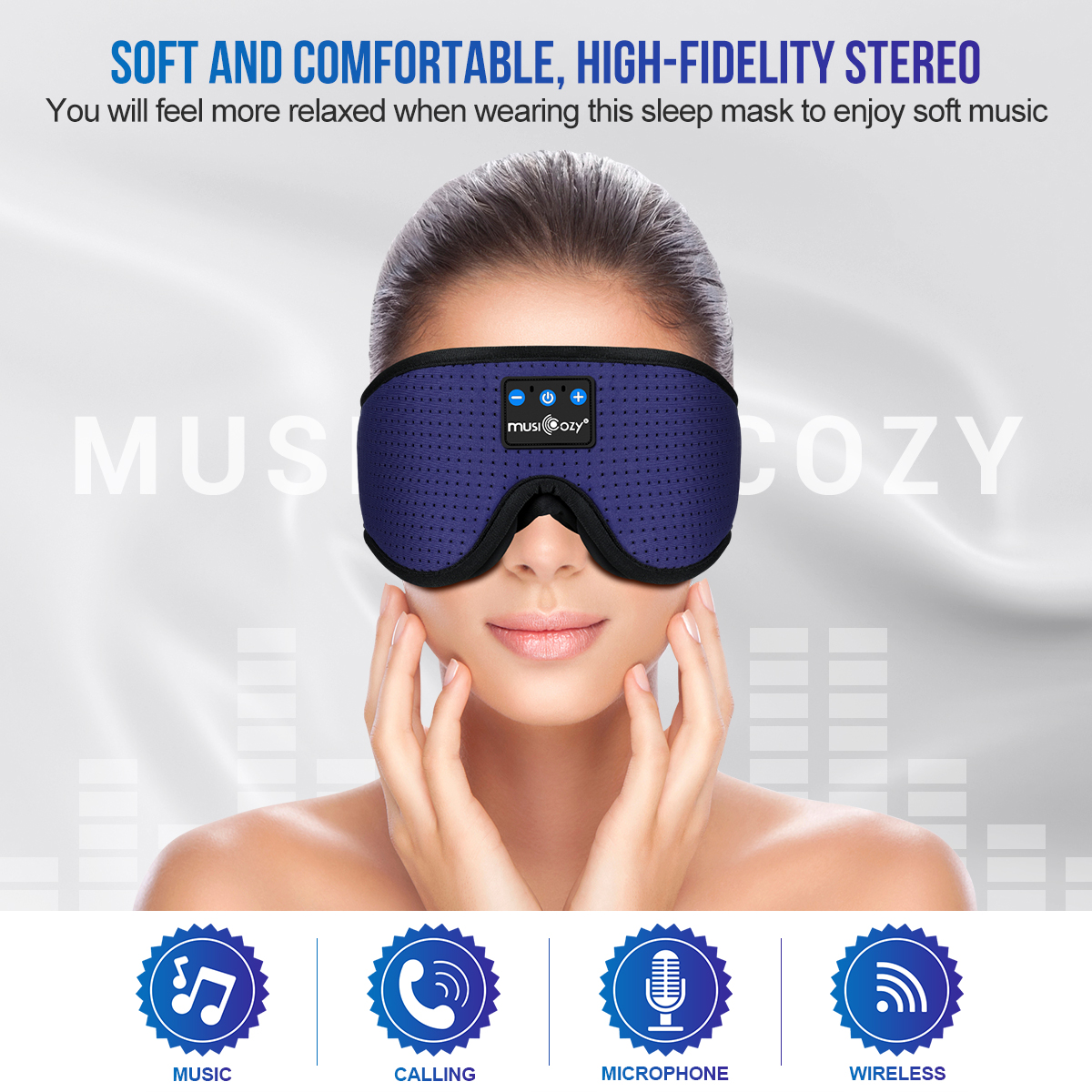 MUSICOZY Sleep Headphones Bluetooth Headband Breathable 3D Sleeping  Headphones, Wireless Music Eye Mask Sleep Earbuds for Side Sleepers Women  Office Air Travel Cool Tech Gadgets Unique Gifts 