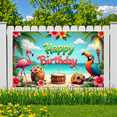 thumbnail image 4 of Tropical Theme Happy Birthday Banner Colorful Design Beach Style Parrot Decoration for Beach Party Luau Celebration Outdoor Decor, 4 of 7