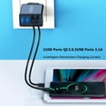 thumbnail image 2 of Mobile Phone Charger, 4-Port 3.0 Fast Charging Hub, equipped with multiple protection systems and built-in voltage regulator, compatible with all mobile phones., 2 of 7