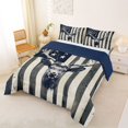 thumbnail image 2 of Manfei Wild Animal Full Size Comforter Sets,Retro American Flag Bedding Comforter Set,Black White,Navy Blue Reversible,3-Piece,1 Comforter and 2 Pillowcases, 2 of 7