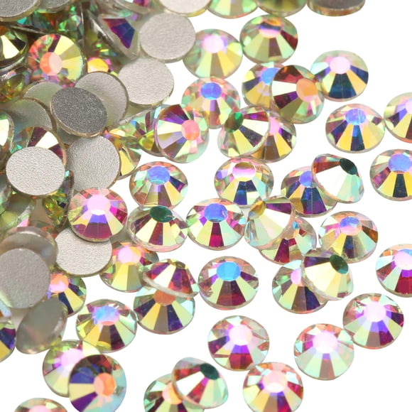 Jollin 288 piezas de pegamento para fijar cristales con parte trasera plana, diamantes de imitación de cristal, gemas para manualidades, decoración de uñas, ropa, zapatos, 0.252 in (ss30 Crystal AB)