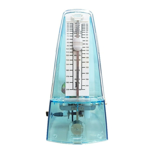 Type Tour Metronome Mécanique avec Cloche pour Guitare Basse Violon Transparent Bleu