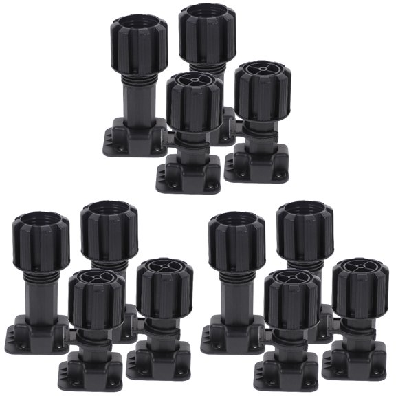 12 Pcs Adjustable Cabinet Legs Dresser Black Feet for Furniture Bedside Blue Dressing Pp